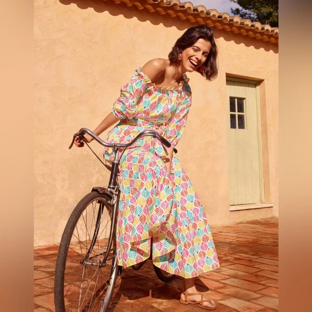 EUC BODEN Rosalind Tiered Midi Cotton Dress Size 2R - Picture 2 of 8